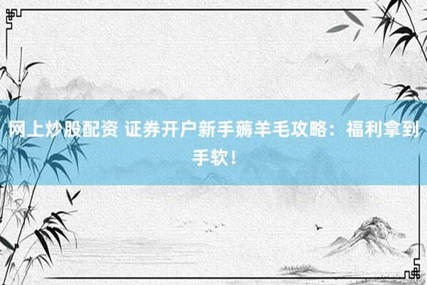 网上炒股配资 证券开户新手薅羊毛攻略：福利拿到手软！