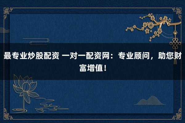 最专业炒股配资 一对一配资网:专业顾问,助您财富增值!