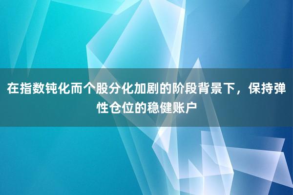 在指数钝化而个股分化加剧的阶段背景下，保持弹性仓位的稳健账户